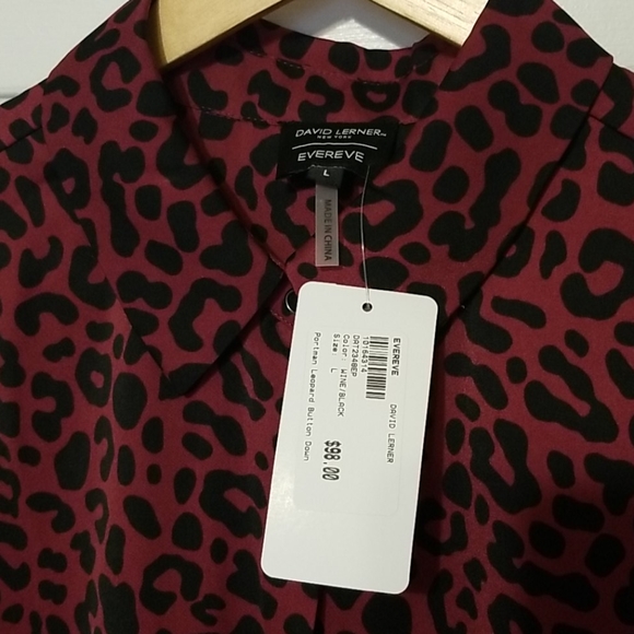David Lerner Leopard Print Button Down Shirt - Picture 2 of 5